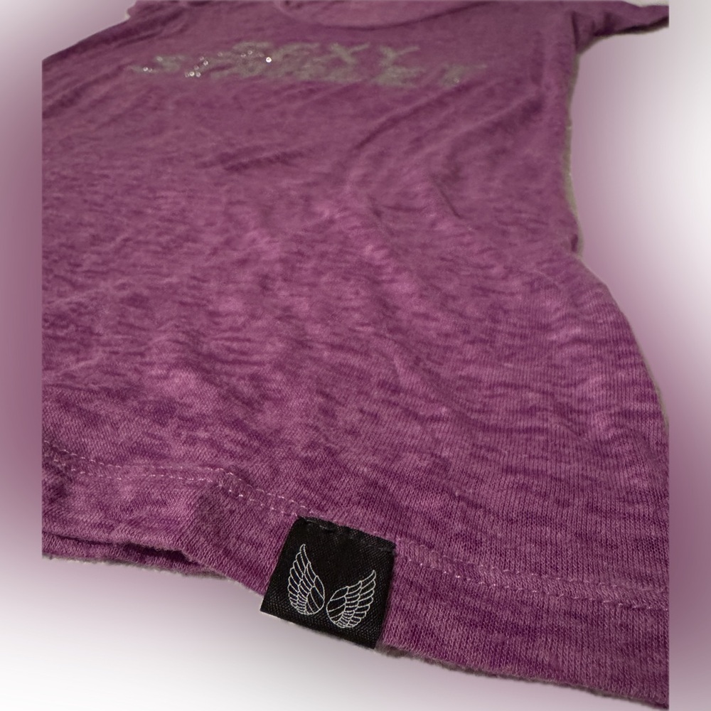 Victoria’s Secret Super Model Essentials Shirt Purple Sparkle Sexy Size Small - Picture 3 of 10